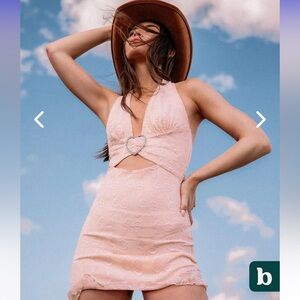 Selfie Leslie Girl Talk Diamanté Heart Mini Dress